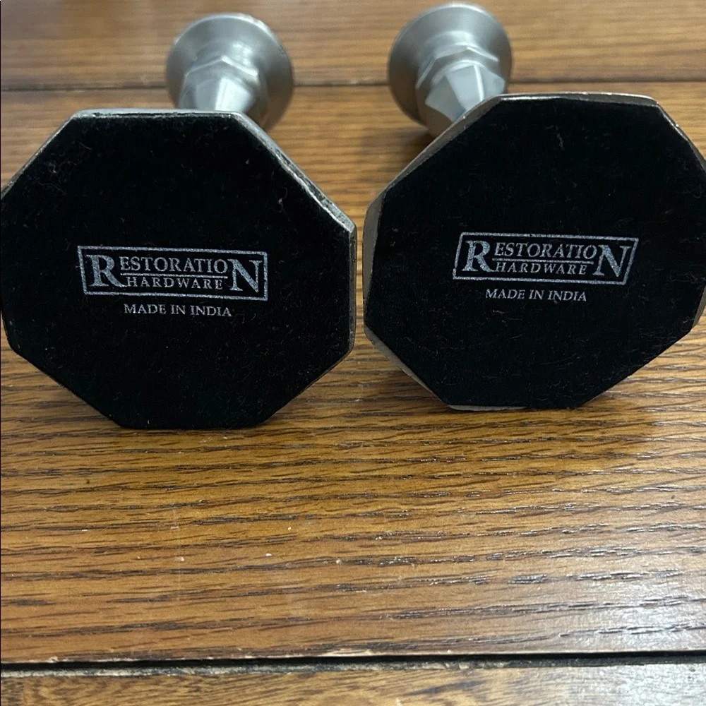 Restoration Hardware Pewter Silver Candle Holders